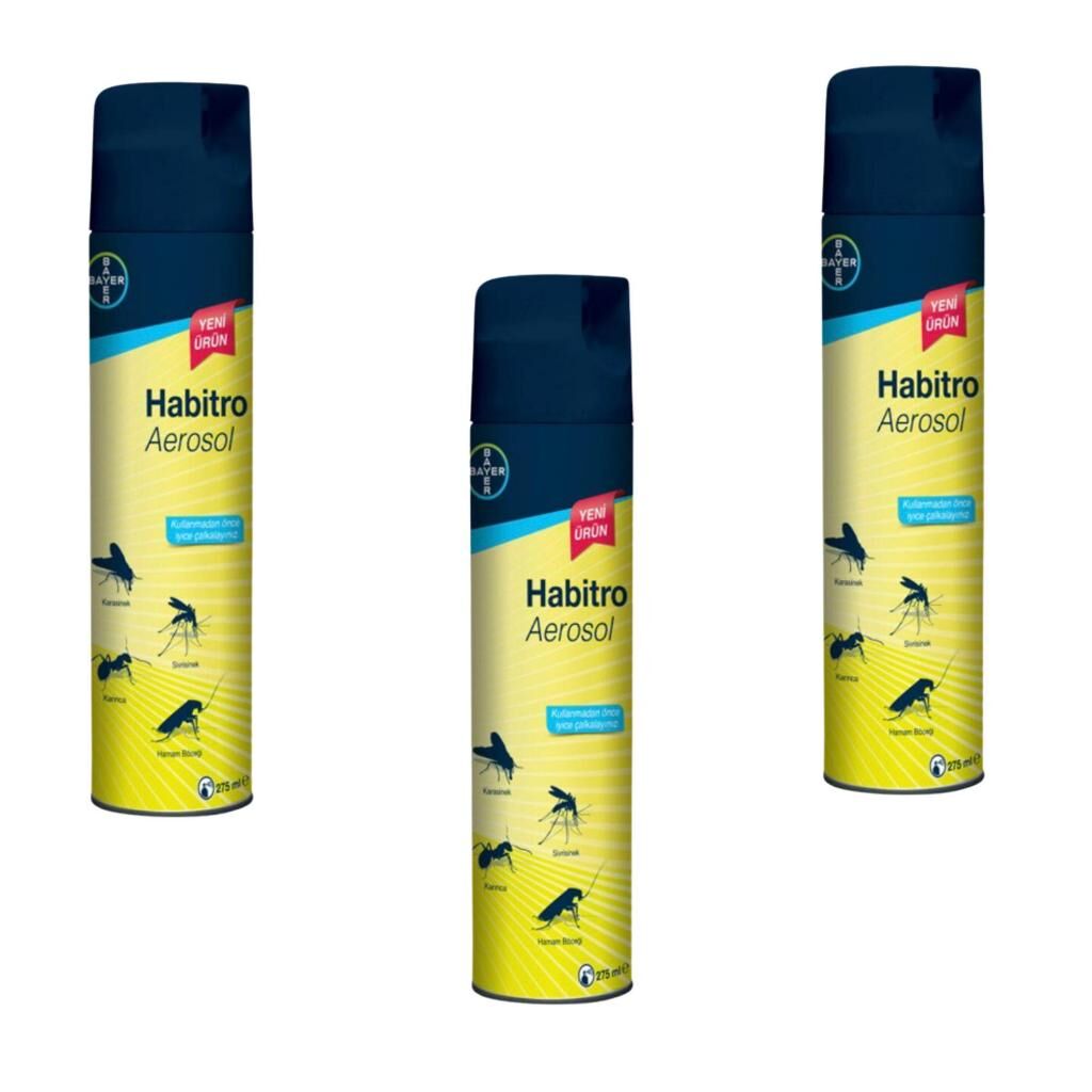 Bayer Habitro Sivrisinek Karasinek Hamamböceği Karınca Etkili Sprey 3 x 275 ML