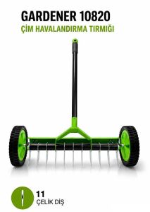 Gardener 10820 Tekerlekli Çim Havalandırma Tırmığı