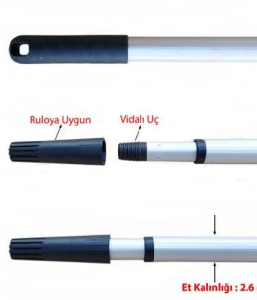 Rolart 100311 Teleskopik Metal Sırık Sap 2M
