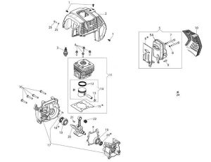 Emak Silindir + Piston Seti 40mm - Oleo-Mac BCH40T, BCH40BP