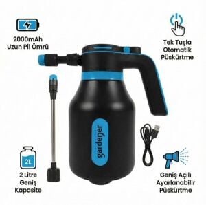 Gardener 165512 PS-2 Şarjlı Bataryalı Otomatik İlaçlama ve Sulama Pompası 2 Lt