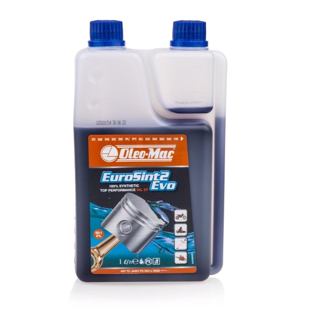 Oleo-Mac Eurosint 2 Evo Benzin Karışım Yağı İki Zamanlı 1 Litre Ölçekli - 12 Adet