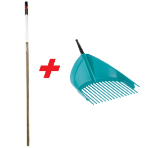 Gardena 3120-20 Çok Fonksiyonlu Kürek Tırmığı+130cm Sap