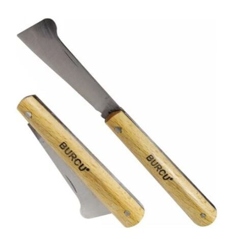 Burcu Aşı Bıçağı Bağ Çakısı Tepeli Mahmuzlu Düz Uçlu 17,5CM