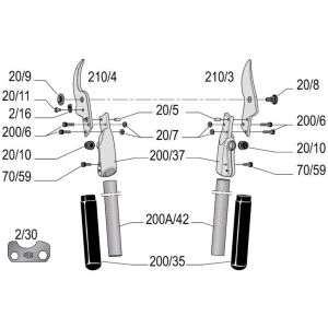 Felco 210A-60 Dal Budama Makası 60cm Alüminyum Çift El