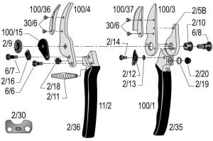 Felco 100 Gül ve Çiçek Kesme Makası 21cm Sağ-Sol By-Pass